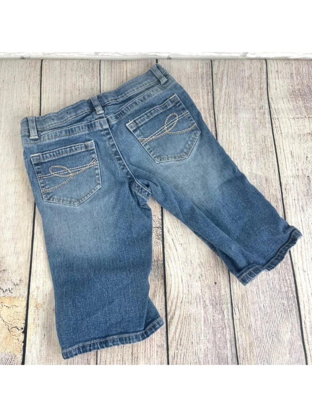 Girls Green Soda Blue Denim Shorts Size 10